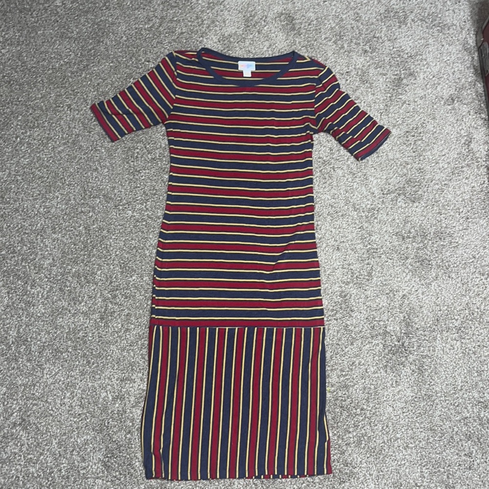 LulaRoe midi dress striped